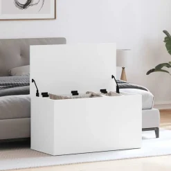 vidaXL Förvaringskista vit 84x42x46 cm konstruerat trä