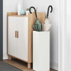 Outlet vidaXL Förvaringskrok & Ställ 15,5 x 15,5 x 49 cm Metall Vit