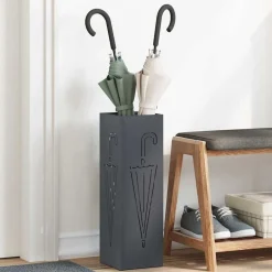 Outlet vidaXL Förvaringskrok & Ställ 15,5 x 15,5 x 49 cm Metall Antracit