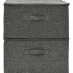 Online vidaXL Förvaringslåda 2 st tyg 43x34x23 cm Antracit