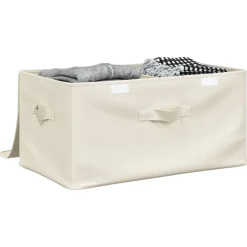 Online vidaXL Förvaringslåda 2 st tyg 43x34x23 cm gräddvit Kräm