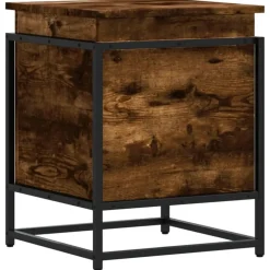 vidaXL Förvaringslåda lock rökfärgad ek 40x40x51,5 cm konstruerat trä