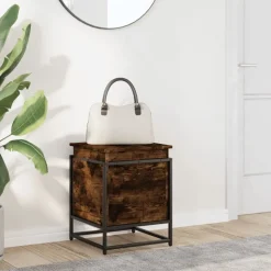 vidaXL Förvaringslåda lock rökfärgad ek 40x40x51,5 cm konstruerat trä