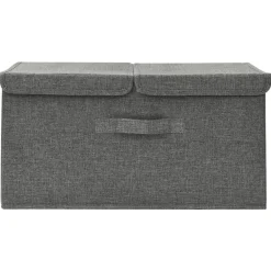 Best vidaXL Förvaringslåda tyg 50x30x25 cm Antracit