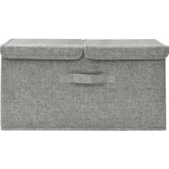 New vidaXL Förvaringslåda tyg 50x30x25 cm Grå
