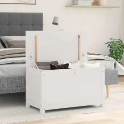 New vidaXL Förvaringslåda 80x40x45,5 cm massiv furu Vit