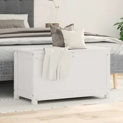 New vidaXL Förvaringslåda 80x40x45,5 cm massiv furu Vit
