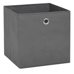 vidaXL Förvaringslådor 4 st non-woven tyg 28x28x28 cm grå