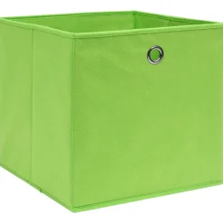 New vidaXL Förvaringslådor 4 st non-woven tyg 28x28x28 cm Grön