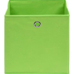 New vidaXL Förvaringslådor 4 st non-woven tyg 28x28x28 cm Grön