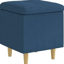 Discount vidaXL Förvaringspall med kudde 40 x 40 x 45 cm tyg Blå