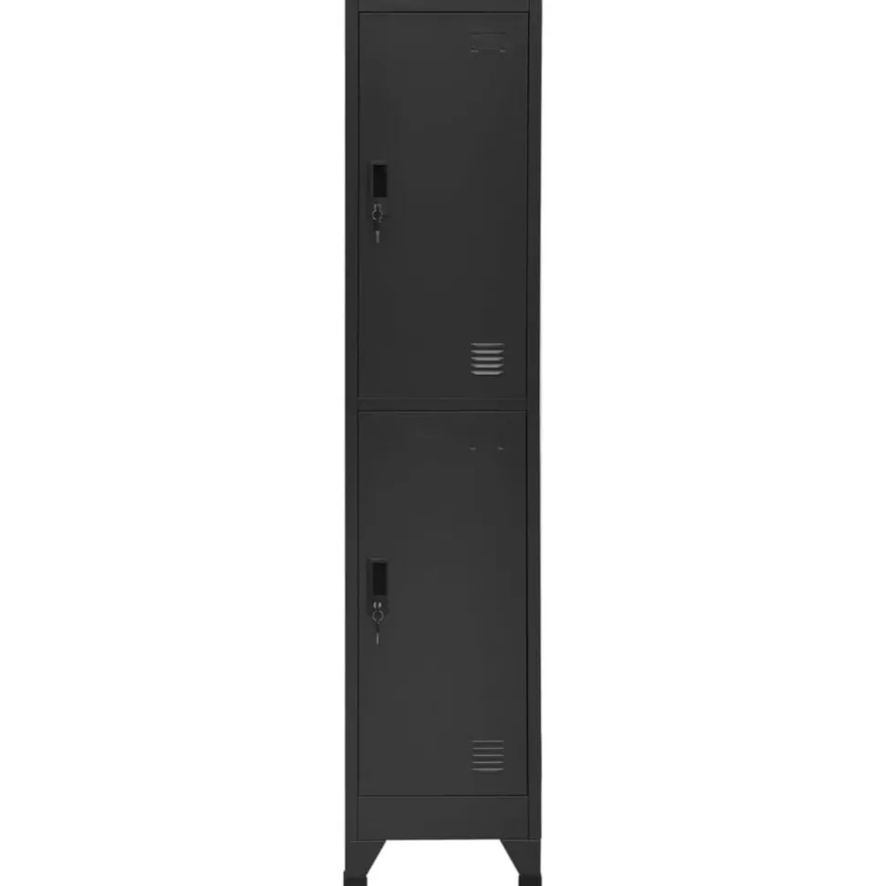 vidaXL Förvaringsskåp antracit 38x45x180 cm stål