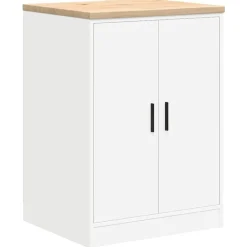 Best vidaXL Förvaringsskåp för garage 60x51x85 cm massivt trä furu Vit
