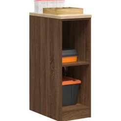 vidaXL Förvaringsskåp för garage brun ek 30x51x85 cm massivt trä furu