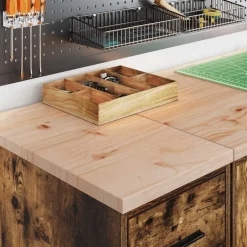 Sale vidaXL Förvaringsskåp för garage rökt ek 30x51x85 cm massivt trä furu Rökfärgad ek