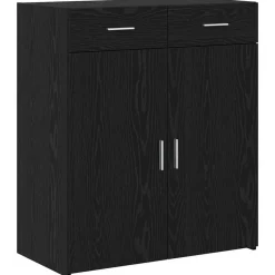 vidaXL Förvaringsskåp 80 x 42.5 x 93.5 cm Konstruerat trä Svart ek