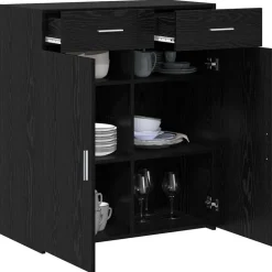 vidaXL Förvaringsskåp 80 x 42.5 x 93.5 cm Konstruerat trä Svart ek