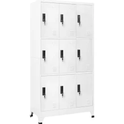 vidaXL Förvaringsskåp vit 90x45x180 cm stål