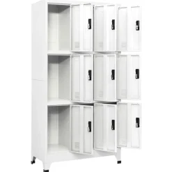 vidaXL Förvaringsskåp vit 90x45x180 cm stål