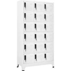 vidaXL Förvaringsskåp vit 90x40x180 cm stål