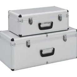 vidaXL Förvaringsväskor 2 st silver aluminium
