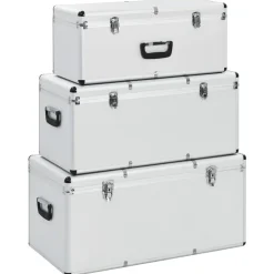 Clearance vidaXL Förvaringsväskor 3 st aluminium Silver