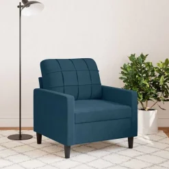 vidaXL Fåtölj Blå 60 cm sammet