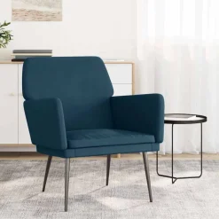 Outlet vidaXL Fåtölj 62x79x79 cm sammet Blå