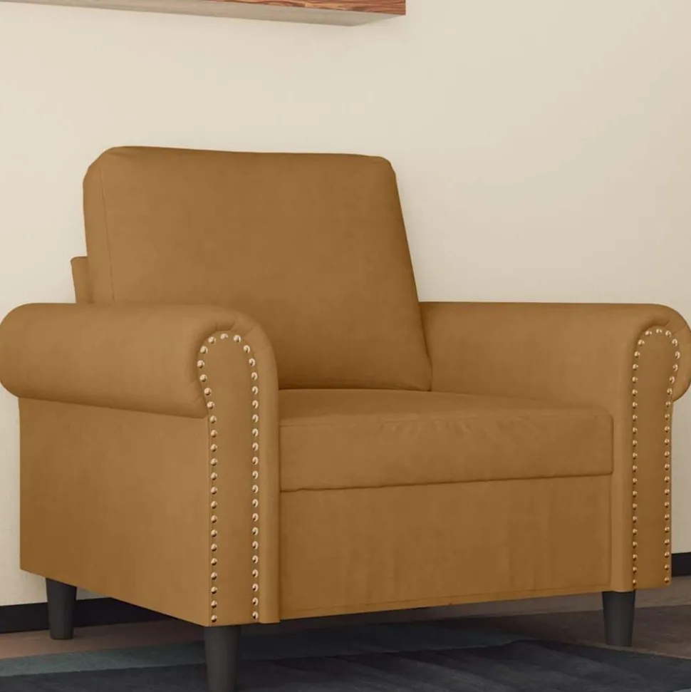 vidaXL Fåtölj Brun 60 cm sammet