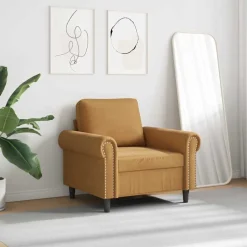 vidaXL Fåtölj Brun 60 cm sammet