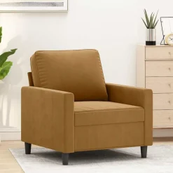 vidaXL Fåtölj Brun 60 cm sammet