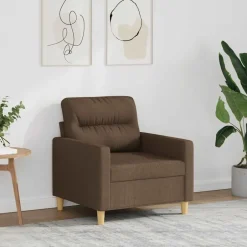 Outlet vidaXL Fåtölj 60 cm tyg Brun