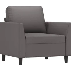 vidaXL Fåtölj Grå 60 cm konstläder
