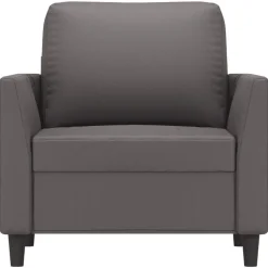 vidaXL Fåtölj Grå 60 cm konstläder