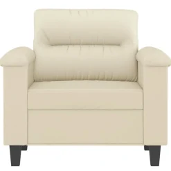 Clearance vidaXL Fåtölj Gräddvit 60 cm konstläder Kräm
