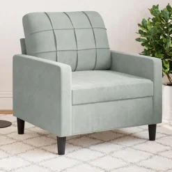 vidaXL Fåtölj Ljusgrå 60 cm sammet