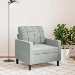 vidaXL Fåtölj Ljusgrå 60 cm sammet