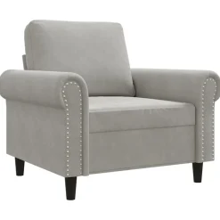 Discount vidaXL Fåtölj 60 cm sammet Ljusgrå