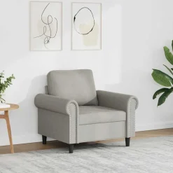 Discount vidaXL Fåtölj 60 cm sammet Ljusgrå