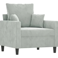 vidaXL Fåtölj 60 cm sammet Ljusgrå