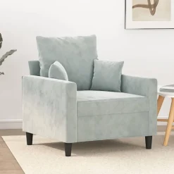 vidaXL Fåtölj 60 cm sammet Ljusgrå