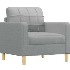vidaXL Fåtölj ljusgrå 60 cm tyg