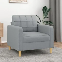 vidaXL Fåtölj ljusgrå 60 cm tyg