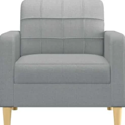 vidaXL Fåtölj ljusgrå 60 cm tyg