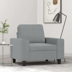 vidaXL Fåtölj ljusgrå 60 cm tyg