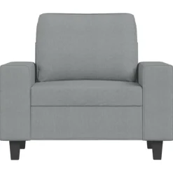 vidaXL Fåtölj ljusgrå 60 cm tyg