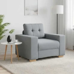 Hot vidaXL Fåtölj 100x78x80 cm tyg Ljusgrå
