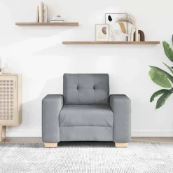 Hot vidaXL Fåtölj 100x78x80 cm tyg Ljusgrå