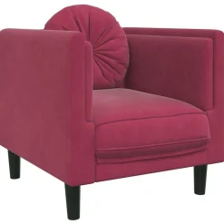Discount vidaXL Fåtölj med dyna sammet Vinröd