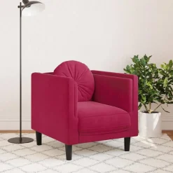 Discount vidaXL Fåtölj med dyna sammet Vinröd